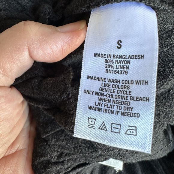 Aerospostale Black Linen Blend Paperbag SHORTS S NEW - Picture 9 of 9